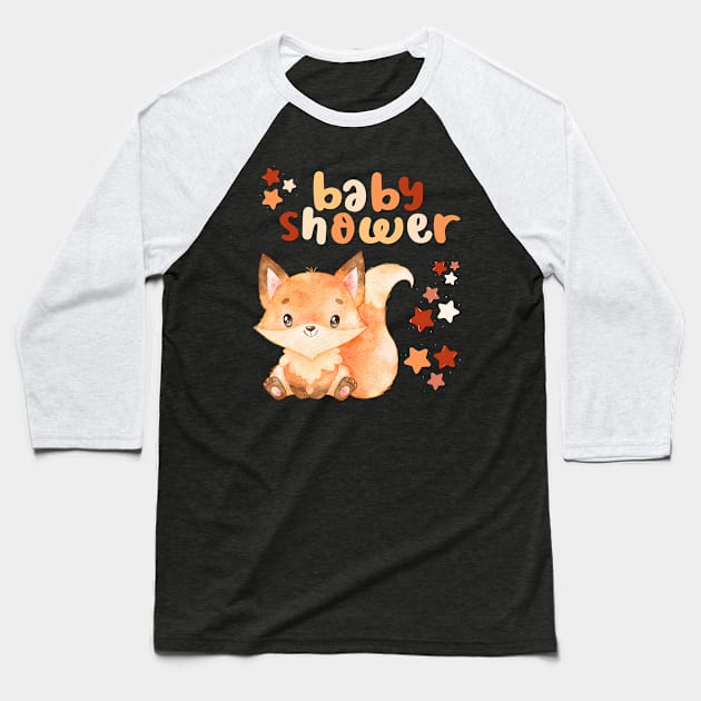 Baby shower Hello little One Smart Cookie Sweet little fox cute baby outfit Baseball T-Shirt by BoogieCreates